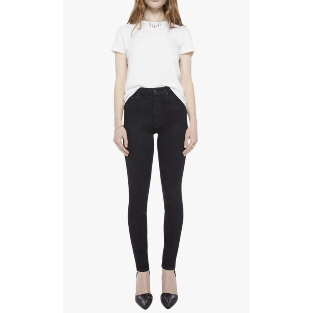 Mother High Waisted Looker Nighty Night Black Skinny Jeans NWOT Women’s Size 28